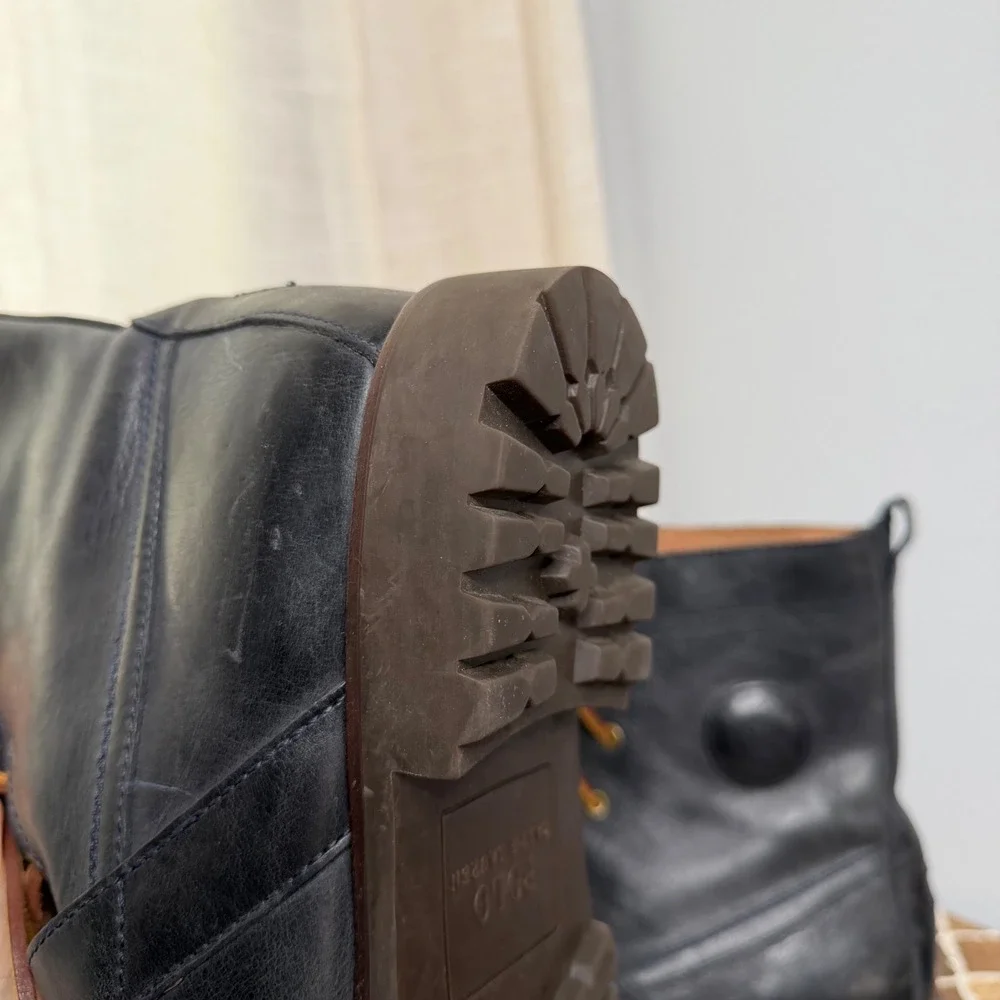 Polo Ralph Lauren Ranger Leather Buckle Black Combat Boots Mens Shoe Size 11.5 D